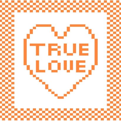 'True Love' Heart Dishcloth - knitting pattern