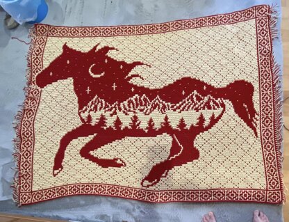 Wild Spirit Horse Mosaic Blanket