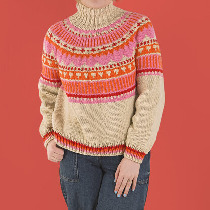 Folk Flourish Sweater - Free Knitting Pattern for Women in Paintbox Yarns Simply Chunky