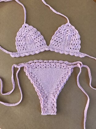 Lace bikini bralette top and bottoms