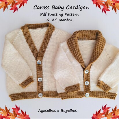 Caress Baby Cardigan Knitting Pattern | 0-24 months