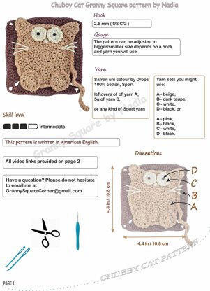 Chubby Cat granny square