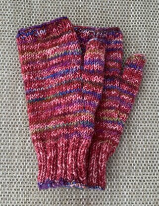 Stripy fingerless gloves