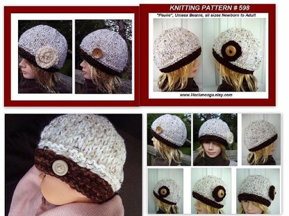 598 UNISEX KNITTED BEANIE "Paulie", newborn baby to adult