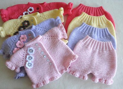 Knitting PATTERN Baby Girl Knitted Diaper Cover Baby Cardigan by Elena Mitchell