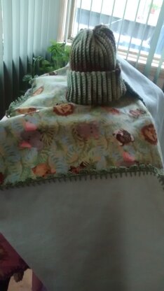Crocheted edge flannel baby blanket
