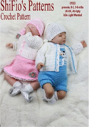 Crochet Pattern girls set & boys set UK & USA Terms #323