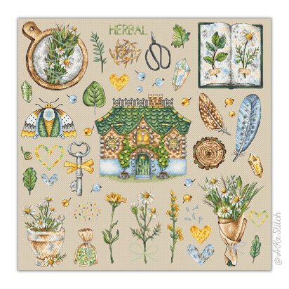 Herbal Sampler Cross Stitch PDF Pattern