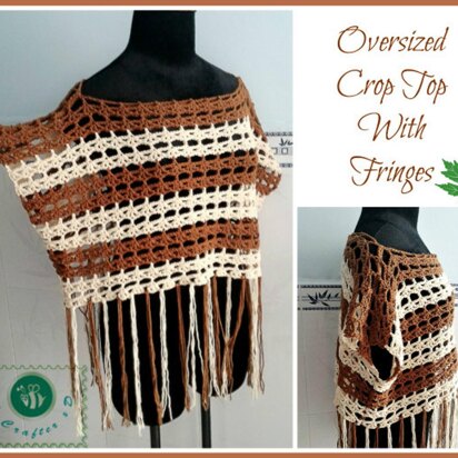 Oversized Crop Top With Fringes