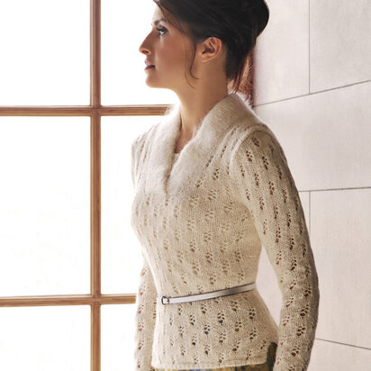 Fitted Lace Pullover in Blue Sky Fibers Sport Weight and Brushed Suri - Downloadable PDF