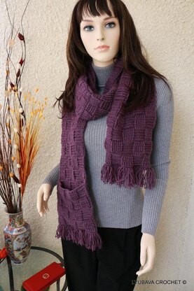 Long Scarf With Pocket "Checkers" Unisex Design