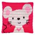 Vervaco Little Mouse Long Stitch Cushion Kit  - 25 x 25 cm