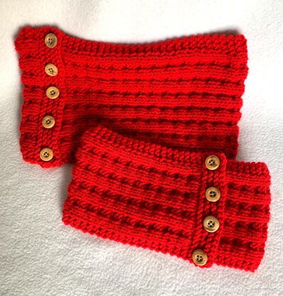 “Button It” Headband & Matching Cowl Neck Warmer