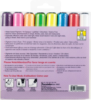 ZIG Illumigraph 6mm Tip Markers 8/Pkg - 470874