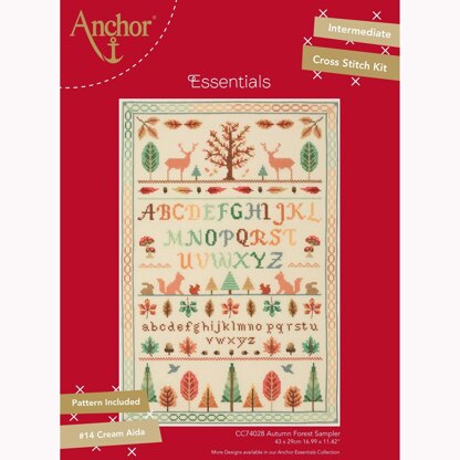 Anchor Autumn Forest Sampler Cross Stitch Kit - 43 x 29 cm