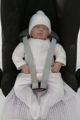 Libby Lace Newborn Baby Car Seat Blanket & Hat