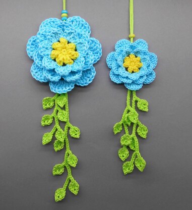 3D flower hanging decoration for doors, walls & windows - easy from scraps of yarn