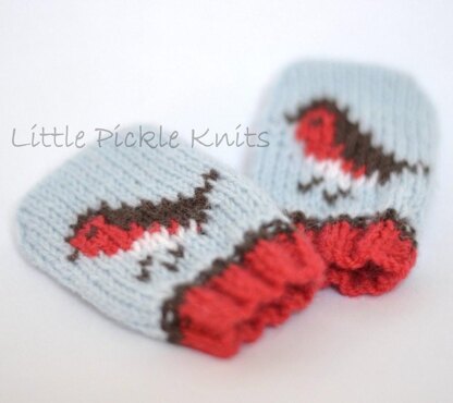 Baby beanie and baby mittens CHRISTMAS ROBINS BUNDLE OFFER!