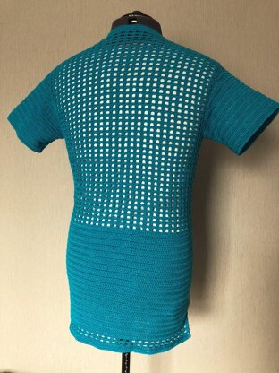 Men's Crochet Deep V T-Shirt