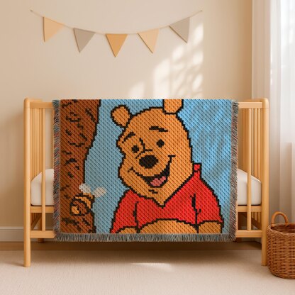 C2C Winnie the Pooh Bees Blanket Home Decor CROCHET PATTERN Teddy Edward Bear Throw