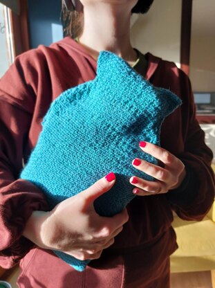 Linen stitch hot water bottle cover