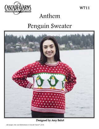 Penguin Sweater in Cascade Anthem - W711 - Downloadable PDF