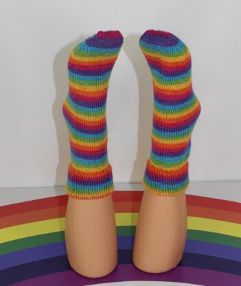 Ladies Very Easy No Heel rainbow Socks Circular