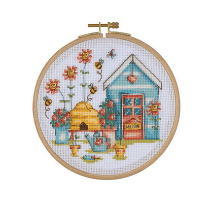 Creative World Of Crafts Bee Happy Cross Stitch Kit - 15.5cm