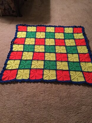 Square dance crochet blanket