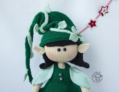 Elf  doll knitted flat