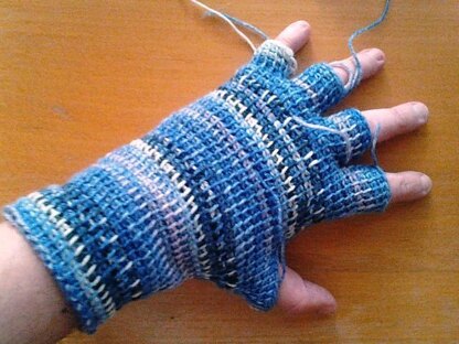 Tunisian Fingered Mittens