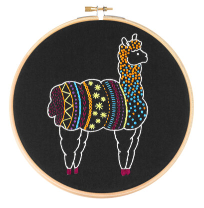 Hawthorn Handmade Alpaca Black Printed Embroidery Kit