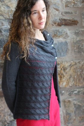 Carol Feller Dark Pearl Cardigan in Baa Ram Ewe Titus