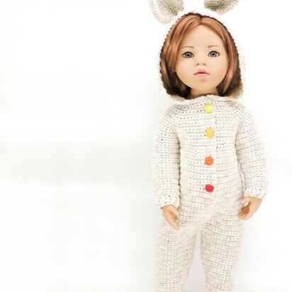 GOTZ/DaF 18" Doll Hooded Bunny Onesie