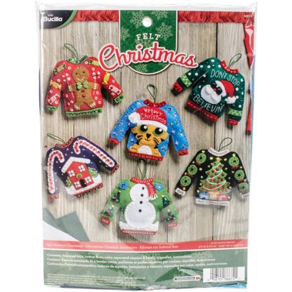 Learn how to stitch Bucilla felt applique Christmas ornaments / DIY 