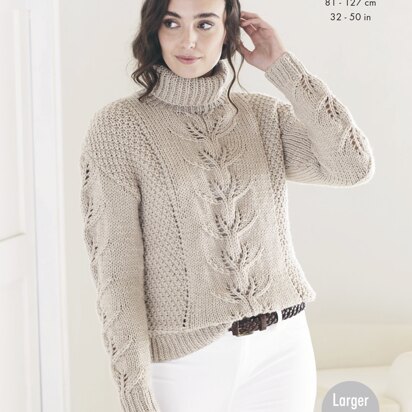 Ladies Sweaters Knitted in King Cole Ultra-Soft Chunky - 5689 - Downloadable PDF