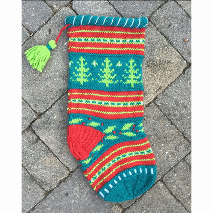 Lisa McFetridge Stripes & Strands Christmas Stocking PDF