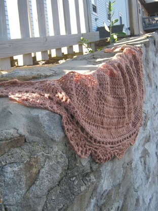 Half Circle Shawl with Scalloped Border