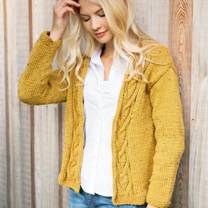 Knit the Cardigan in Rico Essentials Mega Wool Tweed Chunky - R2007 - Downloadable PDF - knitting pattern