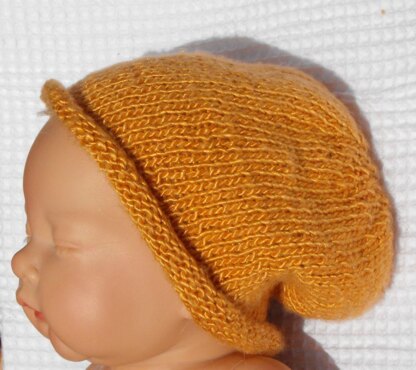 BABY ROLL BRIM SILK SLOUCH KNITTING PATTERN - MADMONKEYKNITS
