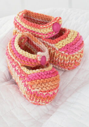 Shoes in Sirdar Snuggly Smiley Stripes DK - 1478 - Downloadable PDF