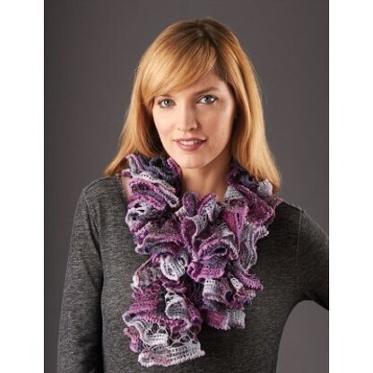 Ruffle Crochet Scarf in Patons Pirouette