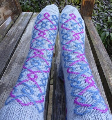 Twisty Passages Toe-up Socks