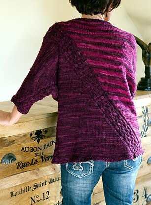 "Ivy" - Bat wing sweater with cables