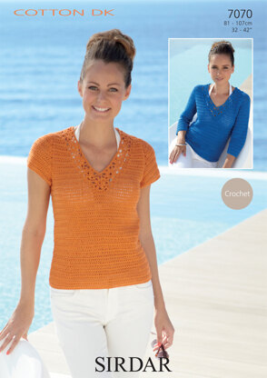 Sweater in Sirdar Cotton DK - 7070 - Downloadable PDF