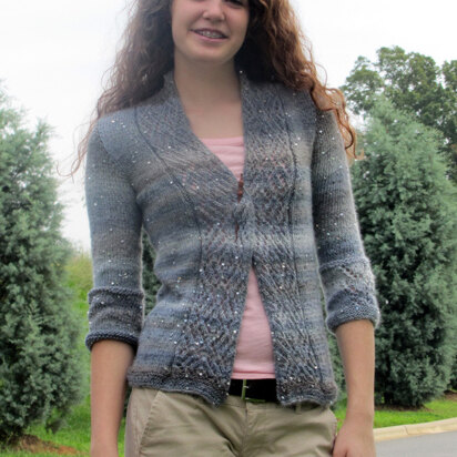 Sparkle in the Storm Cardigan in Universal Yarn Classic Shades Sequins Lite