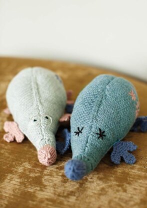 Morris & Myna Mole Toys in Rowan Baby Cashsoft Merino - Downloadable PDF