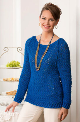 Holiday Sparkle Sweater in Red Heart Shimmer Solids - LW3763 - Downloadable PDF