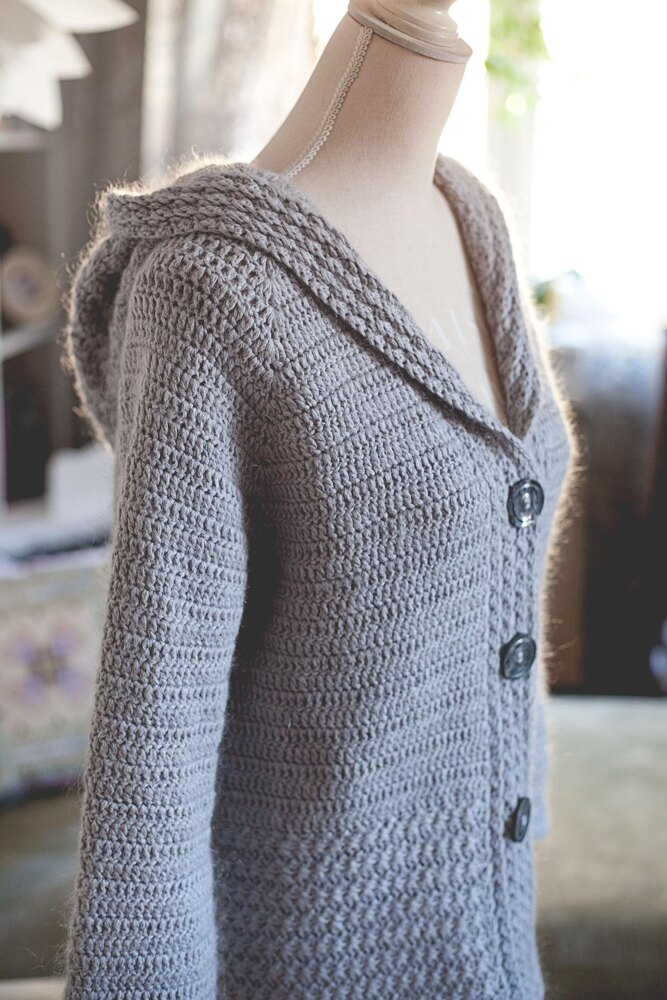 Crochet Cardigan with retailer hood