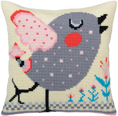 Collection D'Art Spring Tweet I Cross Stitch Cushion Kit - Multi